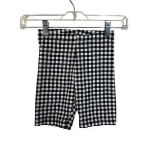 Old Navy Girls Black and White Checkered Biker Shorts Size 8 Medium Pull On